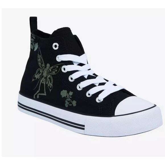 Hot Topic Shoes - Hot Topic Skeleton Fairy Hi-Top Sneakers Black Size 9 Nwot Punk